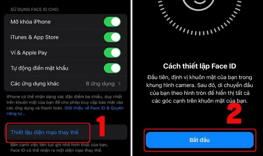 Chọn Thiết lập diện mạo thay thế