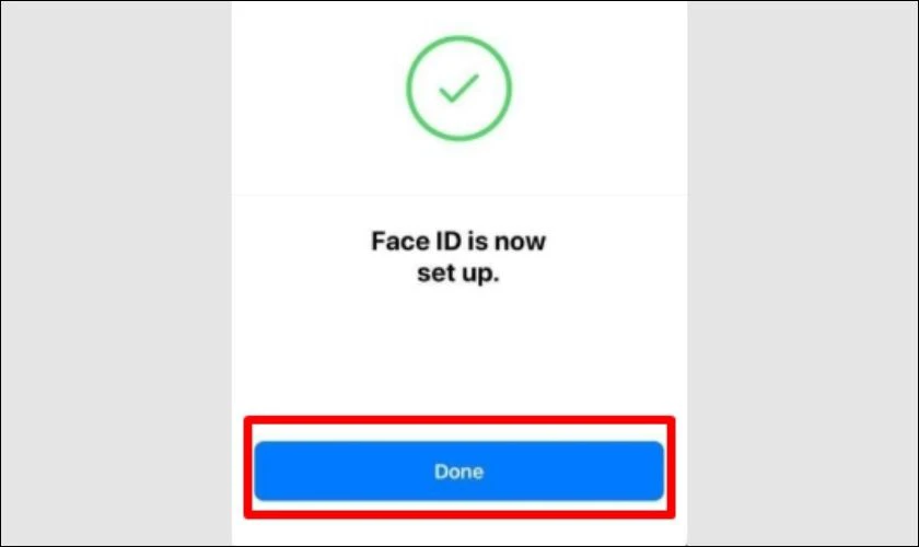 Hoàn tất thiết lập Face ID