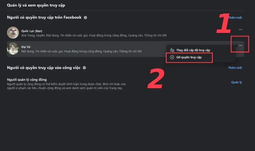 C&aacute;c bước x&oacute;a quyền quản trị vi&ecirc;n tr&ecirc;n Facebook&nbsp;