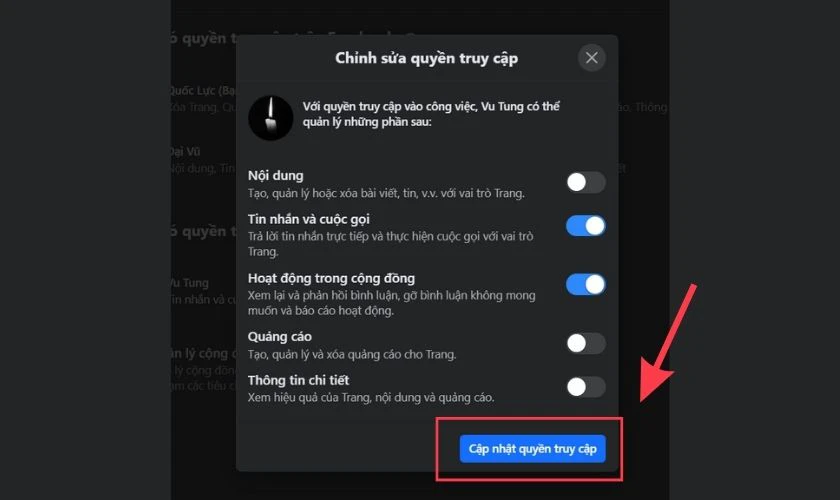 C&aacute;ch thực hiện chỉnh sửa quyền quản trị vi&ecirc;n cho page