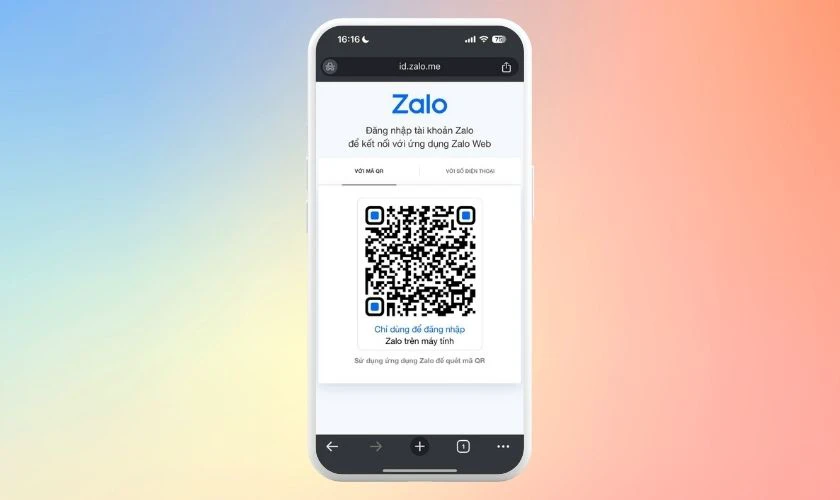 Truy cập vào đường dẫn để quét mã QR trên iPhone