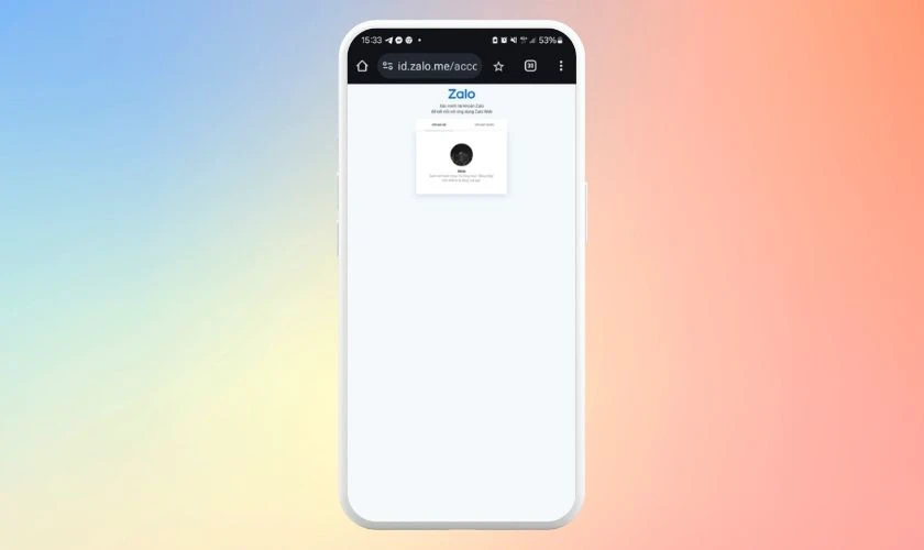 Ảnh đại người cần theo dõi Zalo hiện sau khi quét mã QR thành công