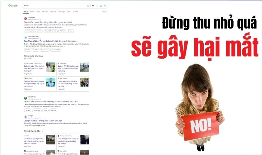 Lưu ý khi thu nhỏ màn hình máy tính