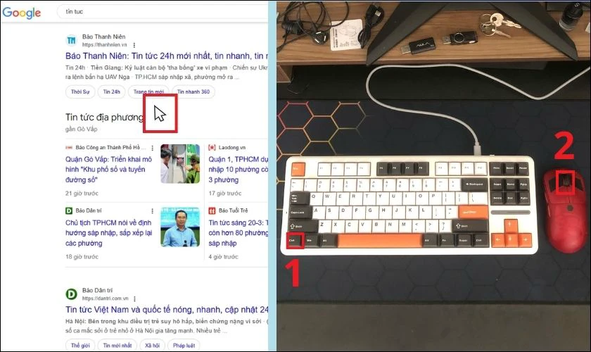 Cách thu nhỏ màn hình máy tính Windows bằng con lăn chuột