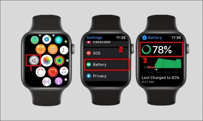 Kiểm tra dung lượng pin Apple Watch trực tiếp trong Trung t&acirc;m điều khiển