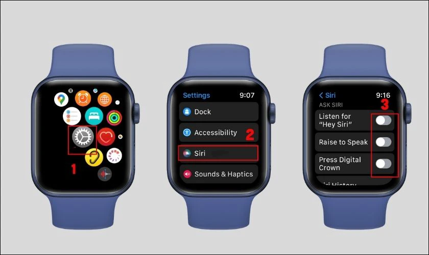 Tắt Siri khi kh&ocirc;ng d&ugrave;ng - C&aacute;ch tiết kiệm pin Apple Watch hiệu quả n&ecirc;n thử