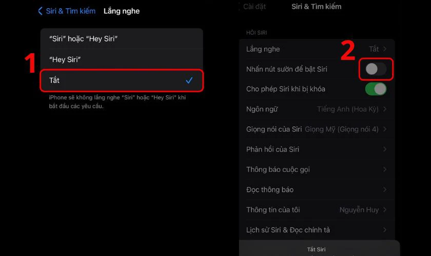 K&eacute;o n&uacute;t gạt sang tr&aacute;i cho đến khi hiện m&agrave;u x&aacute;m để tắt t&iacute;nh năng