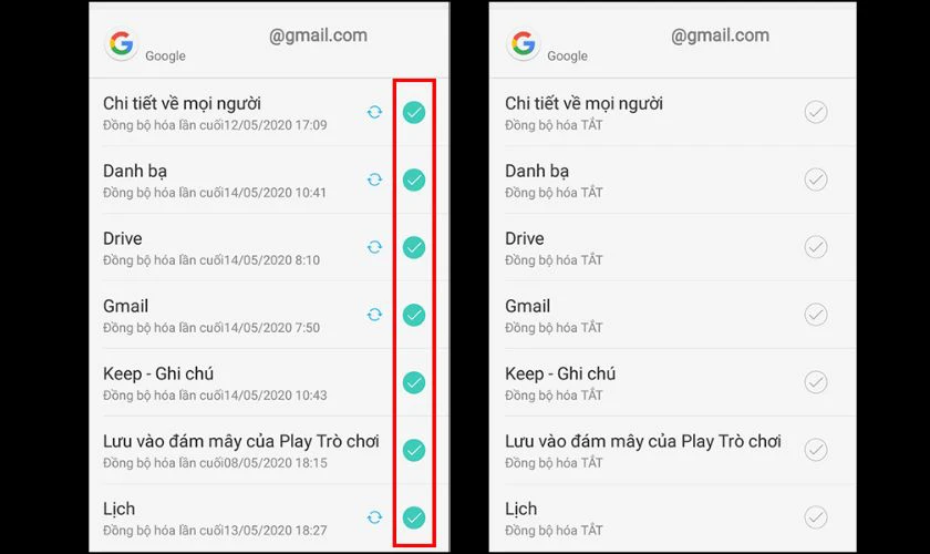 T&iacute;ch chọn v&agrave;o t&iacute;nh năng v&agrave; ứng dụng m&agrave; bạn muốn tắt