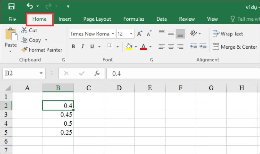 C&aacute;ch định dạng phần trăm trong Excel
