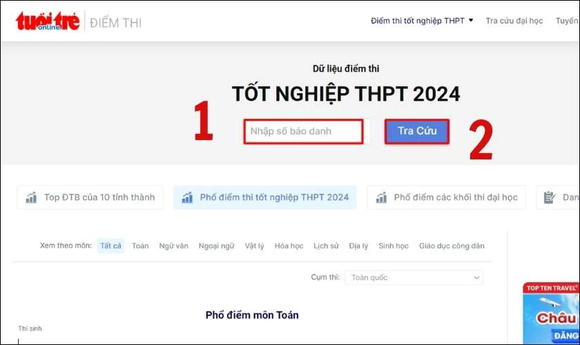 Cách tra cứu điểm thi Tốt nghiệp THPT qua các trang báo điện tử