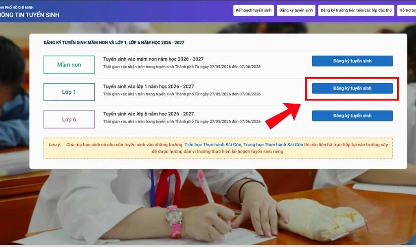 Cách tra cứu kết quả tuyển sinh đầu cấp lớp 1