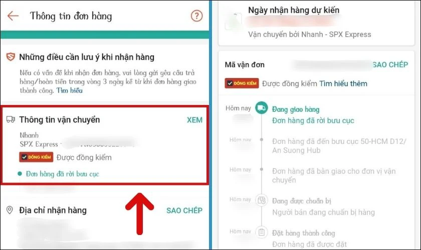 Có thể kiểm tra tình trạng giao đơn mà không cần tra số shipper Shopee Express không?