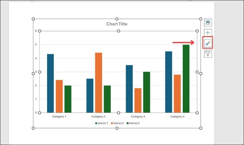 C&aacute;ch thay đổi m&agrave;u của cột/phần/ đường trong biểu đồ Word sau khi vẽ