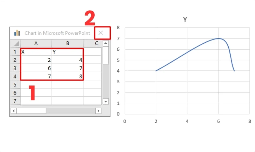 Đ&oacute;ng bảng t&iacute;nh Excel lại bằng c&aacute;ch nhấn n&uacute;t X ở g&oacute;c tr&ecirc;n b&ecirc;n phải của cửa sổ Excel