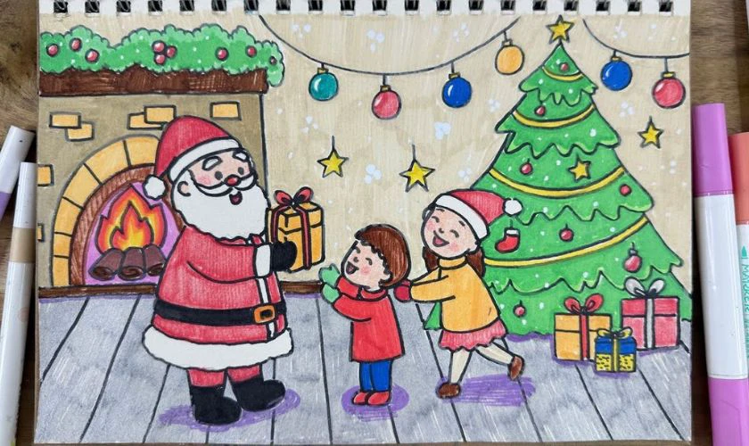 Ông già Noel tặng quà cho các bé