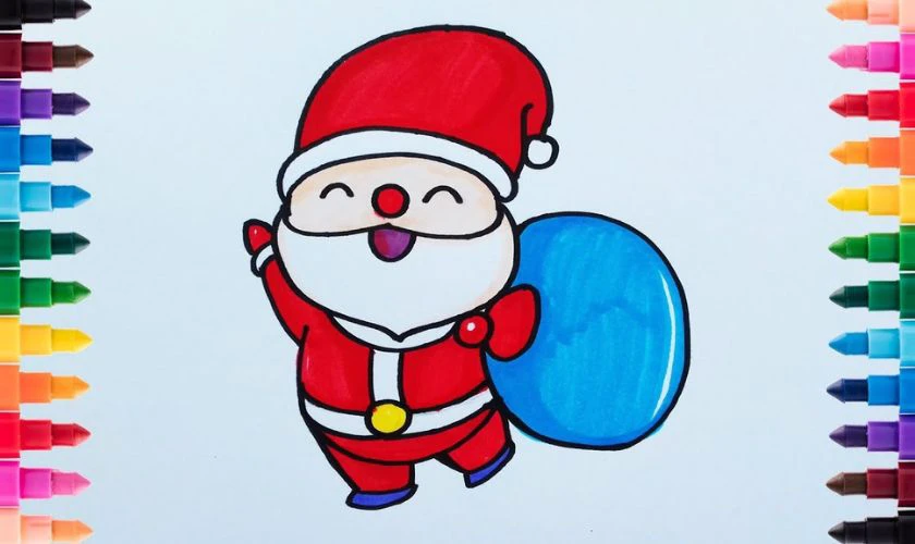 Mẫu vẽ ông già Noel đáng yêu