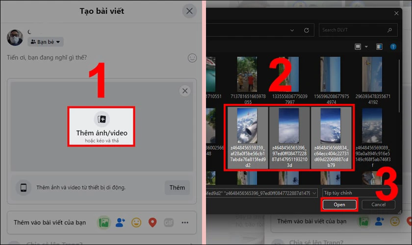 Click chuột v&agrave;o Th&ecirc;m ảnh/video