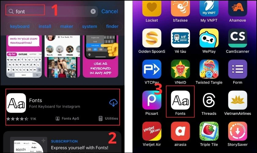 Cách viết chữ kiểu Facebook bằng app Fonts trên điện thoại