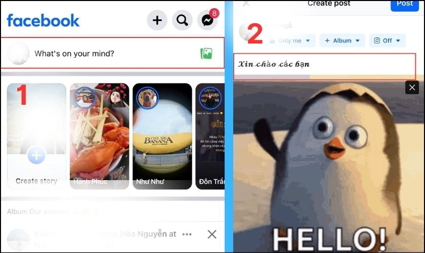 Dán chữ kiểu vào phần bài đăng, tiểu sử, story Facebook