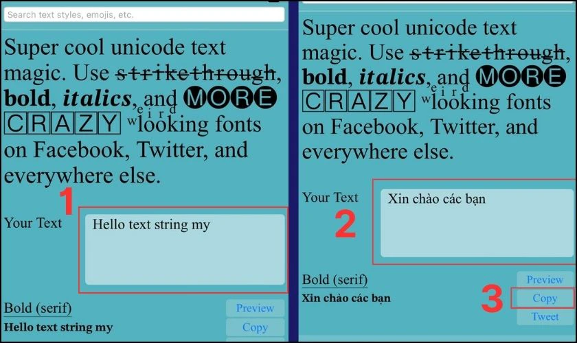 Cách viết tiểu sử trên Facebook bằng chữ kiểu