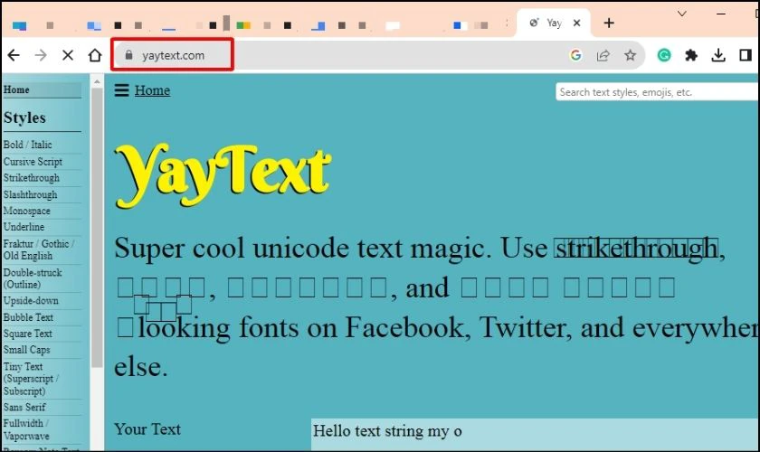Cách viết chữ kiểu khi đăng bài trên Facebook bằng Yaytext