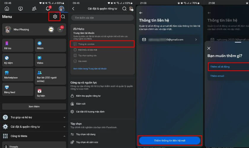 C&aacute;ch x&aacute;c thực t&agrave;i khoản Facebook bằng số điện thoại - Bước 1,2