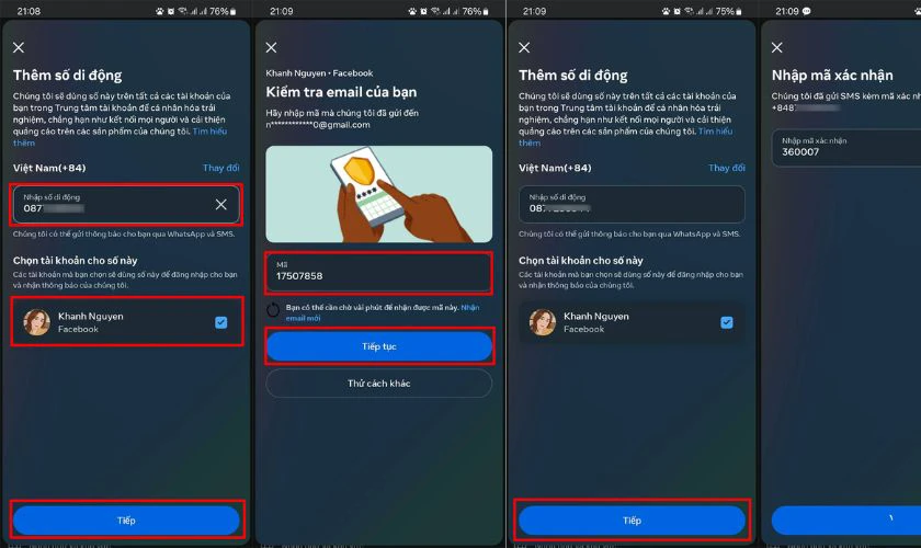 C&aacute;ch x&aacute;c thực t&agrave;i khoản Facebook bằng số điện thoại - Bước 3