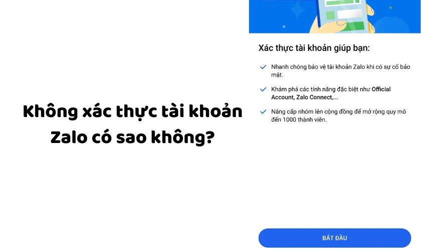 Không xác thực tài khoản Zalo có sao không?