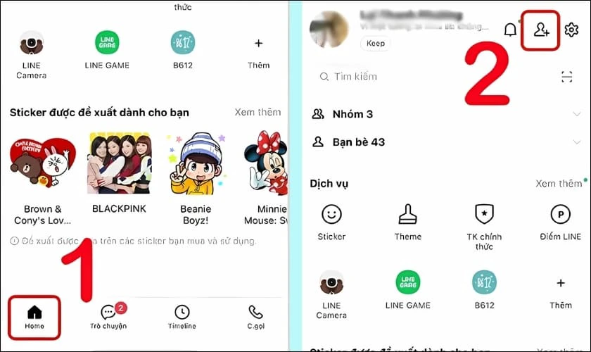 Sử dụng Line để xem số điện thoại đang d&ugrave;ng