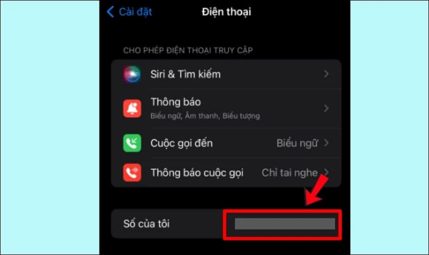 L&uacute;c n&agrave;y m&agrave;n h&igrave;nh sẽ hiển thị số điện thoại ngay ở mục Số của t&ocirc;i
