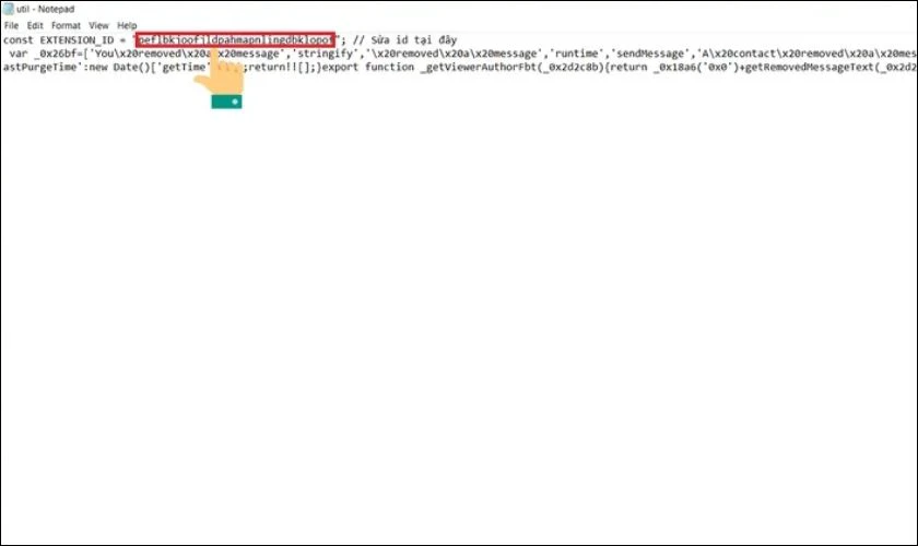 Bôi đen dãy ký tự sau từ “code”