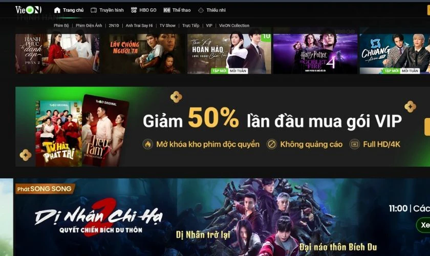 C&aacute;ch xem VieON miễn ph&iacute; tr&ecirc;n m&aacute;y t&iacute;nh