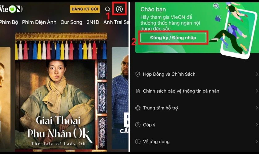 C&aacute;ch đăng k&yacute; t&agrave;i khoản xem VieON miễn ph&iacute;