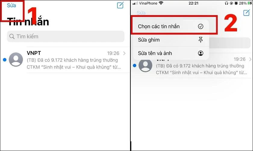 X&oacute;a dữ liệu tin nhắn tr&ecirc;n dữ liệu hệ thống của iPhone.&nbsp;