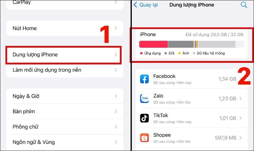 Hướng dẫn kiểm tra dung lượng iPhone 