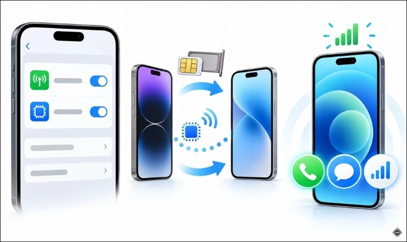 Kiểm tra SIM và eSIM trước khi xóa