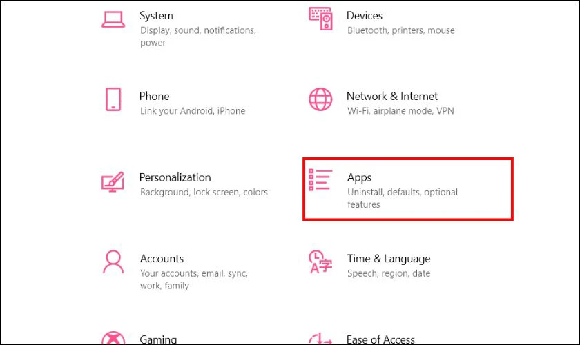 Bạn nhấn chọn mục Apps