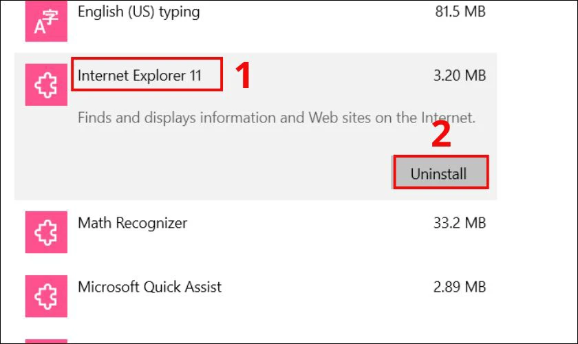 C&aacute;ch x&oacute;a Internet Explorer nhanh nhất bằng Settings