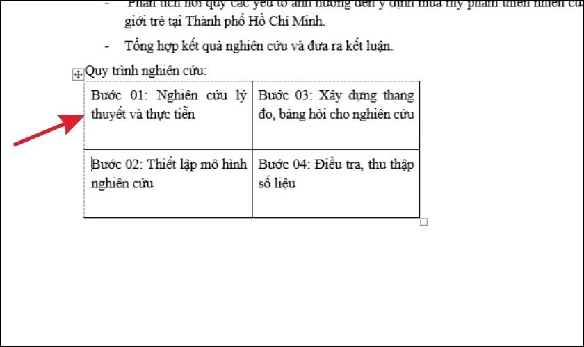 Dùng công cụ Eraser để xóa khung table