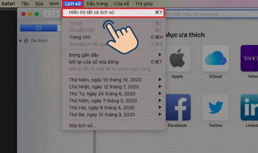 C&aacute;ch x&oacute;a lịch sử Safari tr&ecirc;n MacBook