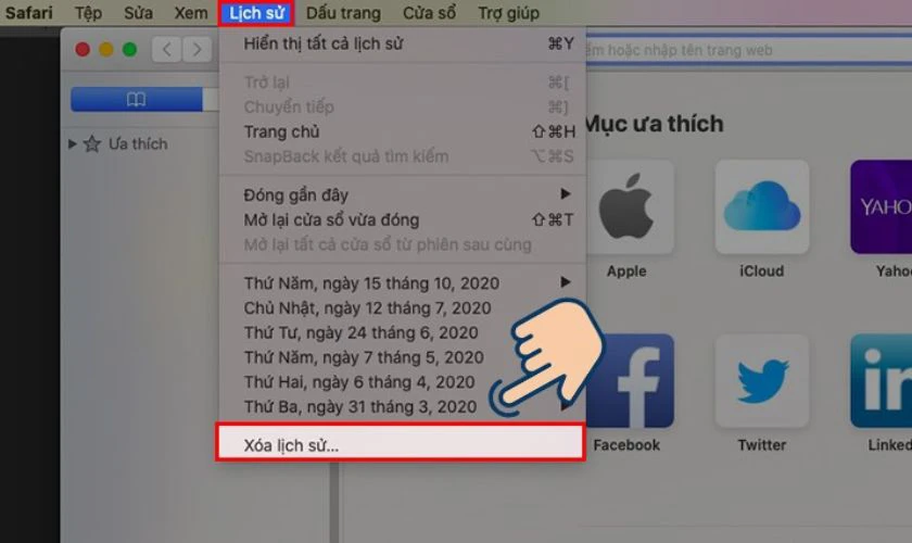 C&aacute;ch x&oacute;a lịch sử Safari tr&ecirc;n MacBook chi tiết