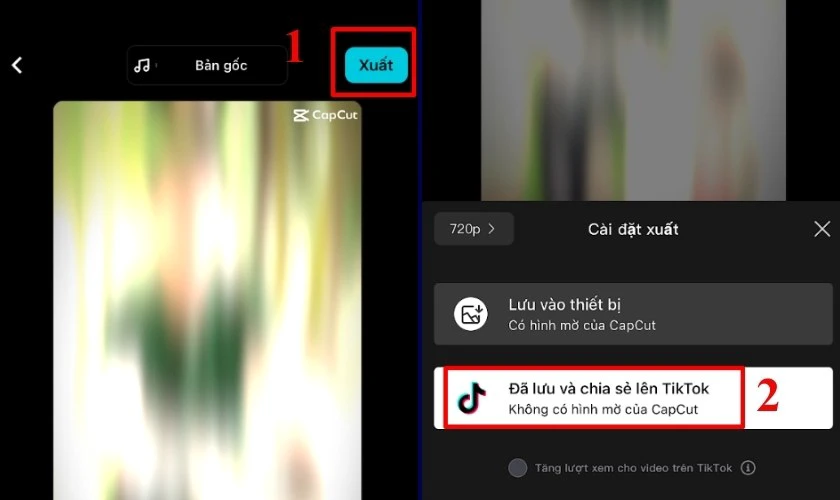 Bạn hãy chỉnh video theo sở thích và nhấn chọn Xuất