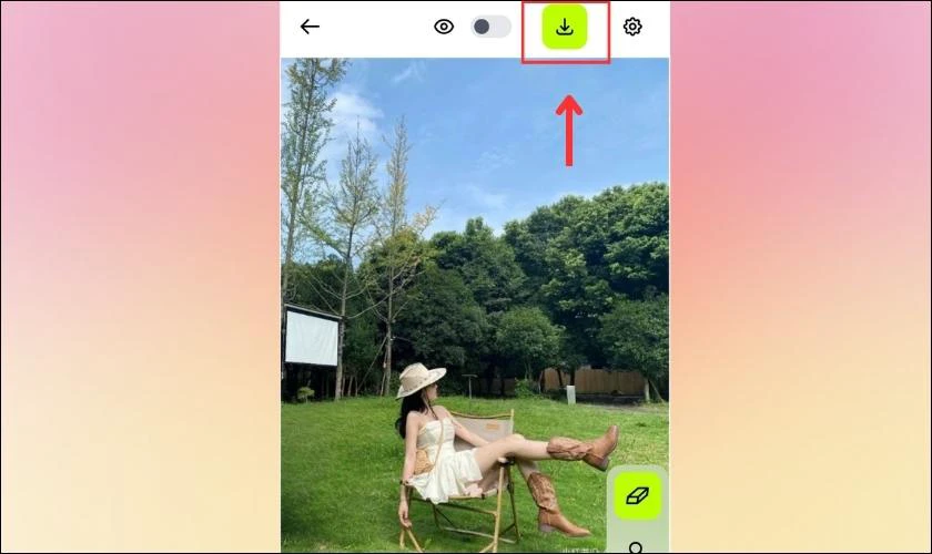 Chọn vào biểu tượng Tải xuống để tải bức hình