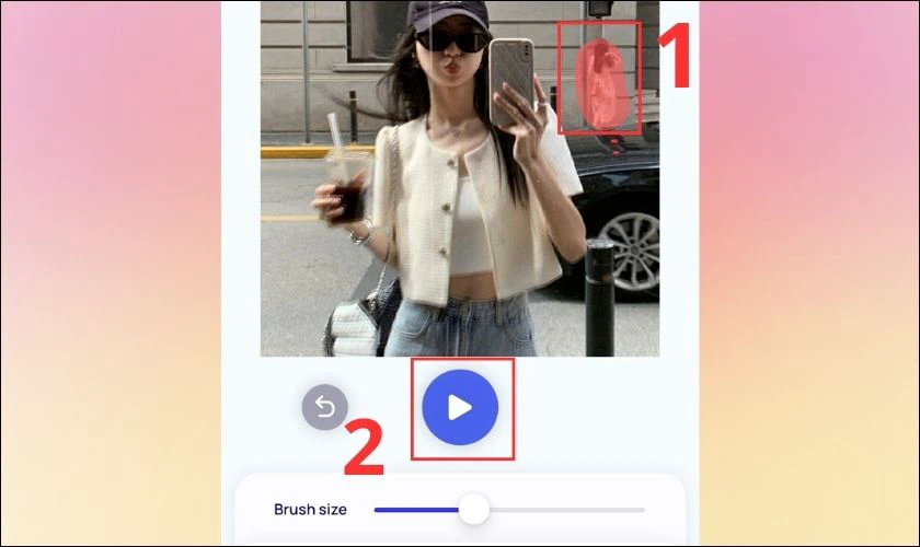 Chọn tiếp biểu tượng như hình để xóa