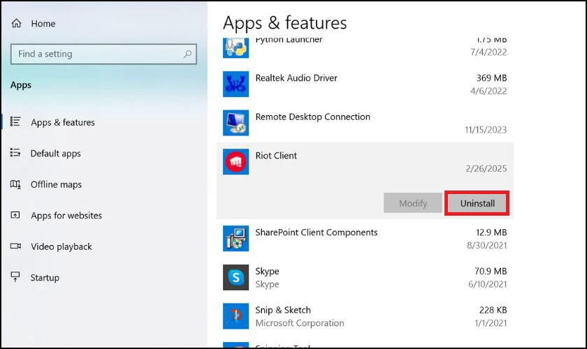 C&aacute;ch x&oacute;a Riot Client bằng Menu Setting hiệu quả