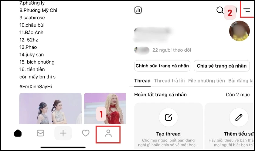 C&aacute;ch x&oacute;a t&agrave;i khoản Threads