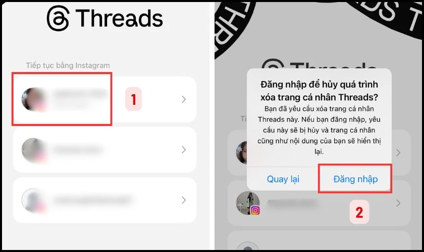C&aacute;ch kh&ocirc;i phục t&agrave;i khoản Threads sau khi x&oacute;a