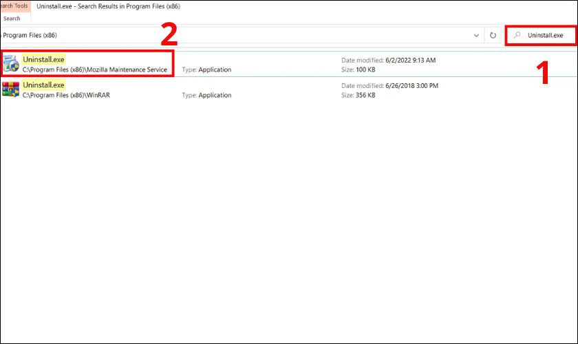 C&aacute;ch x&oacute;a ứng dụng tr&ecirc;n laptop bằng file Uninstall.exe
