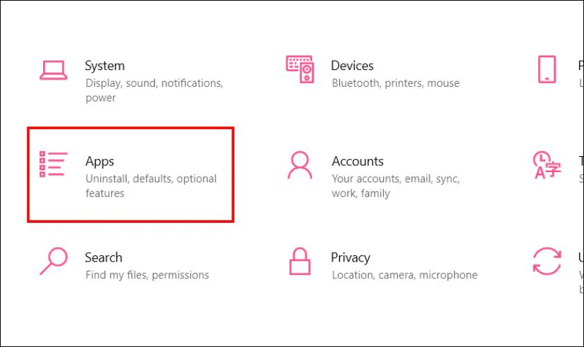Nhấn Windows + I để mở Settings