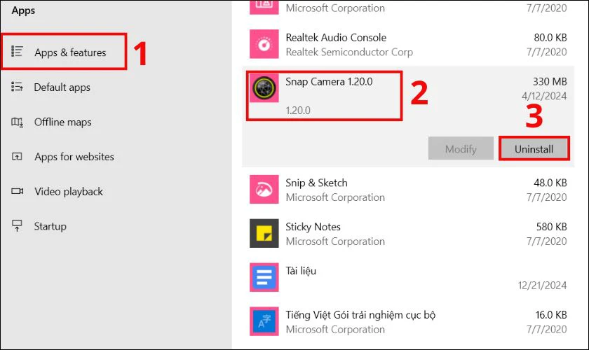C&aacute;ch x&oacute;a ứng dụng tr&ecirc;n laptop từ PC Settings
